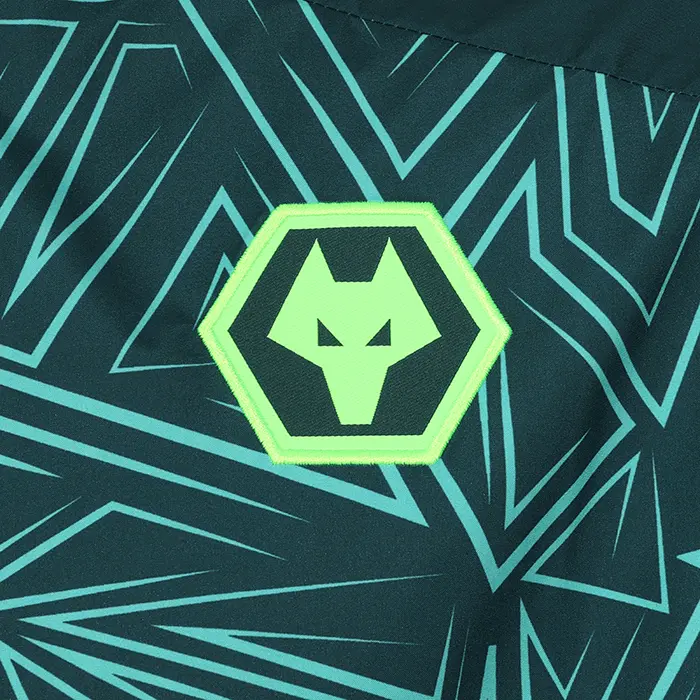 Wolverhampton Wanderers Fan Shop | 2025-26 Away Pre Match LW Jacket – Dark Green Collection Official Wolves Fan Gear